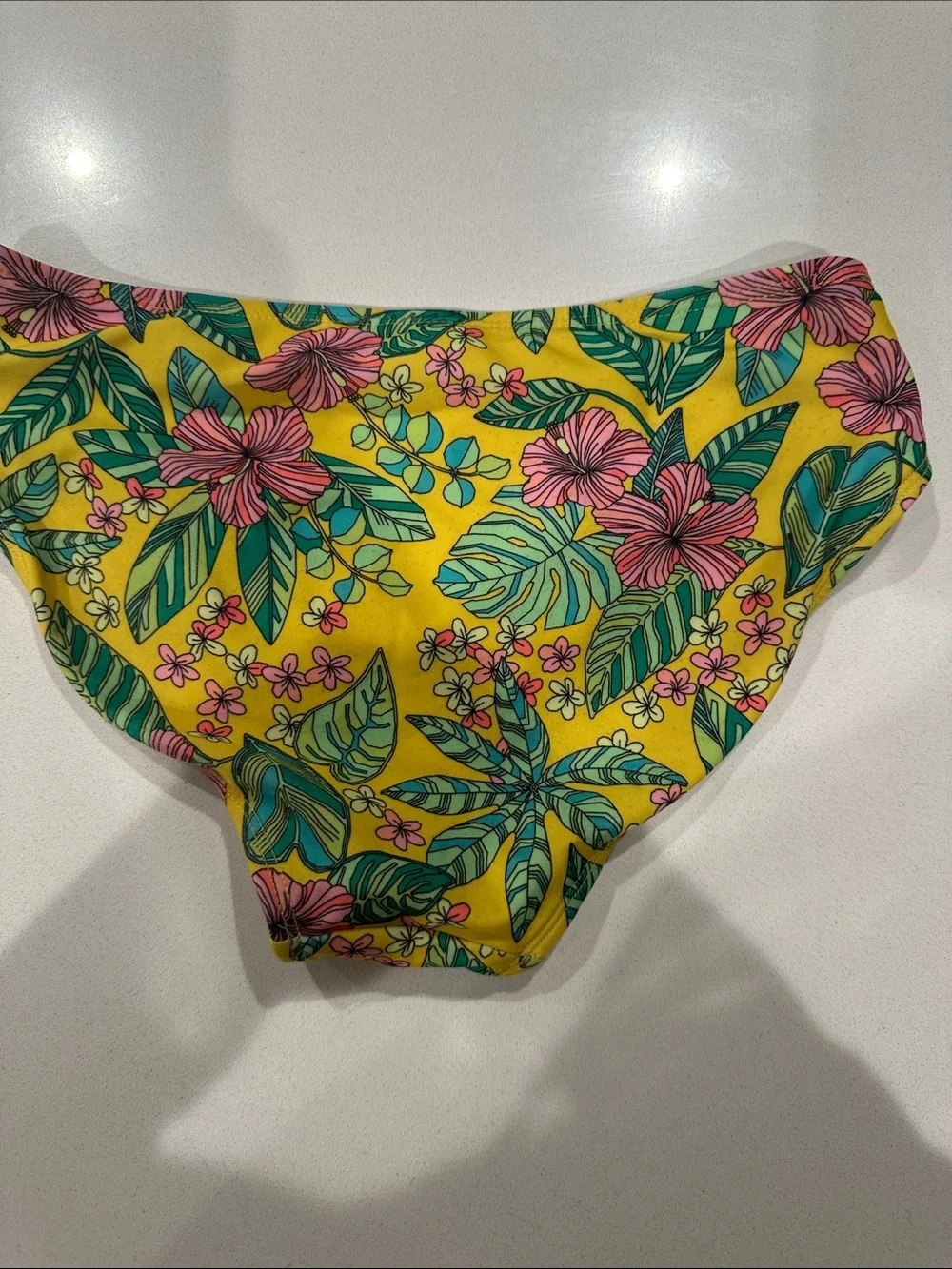 art class Yellow Tropical Floral Long-Sleeve Bikini Set